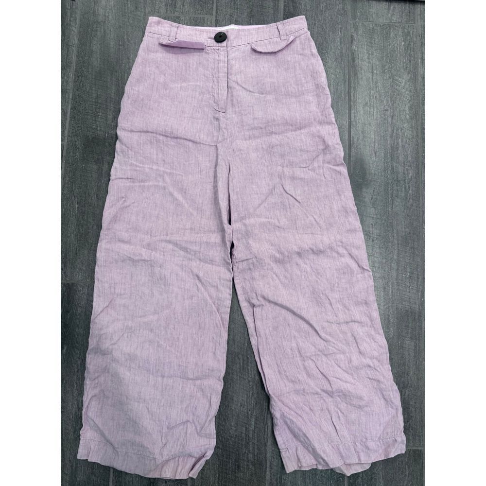 Wide Leg Linen-Blend Pants in Lavender - Picture 11 of 11